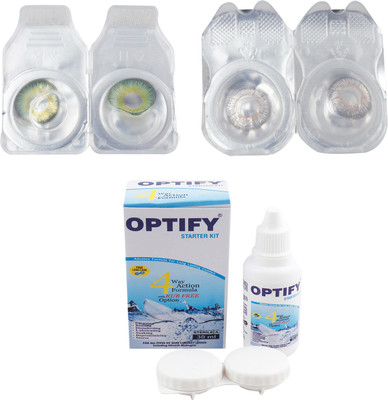 

Optify Combo Pack Monthly Color Contact Lens (Zero Power, Dark Green-Grey , Pack of 2) Monthly Contact Lens(1, Dark Green-Grey, Pack of 2)