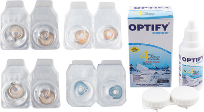 

Optify Combo Pack Monthly Color Contact Lens (Zero Power, Pure Hazel-Honey-Hazel-Skyblue , Pack of 4) Monthly Contact Lens(1, Pure Hazel-Honey-Hazel-Skyblue, Pack of 4)