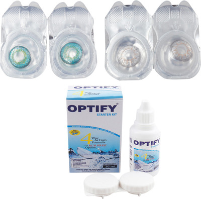 

Optify Combo Pack Monthly Color Contact Lens (Zero Power, Tarquise-Grey , Pack of 2) Monthly Contact Lens(1, Tarquise-Grey, Pack of 2)