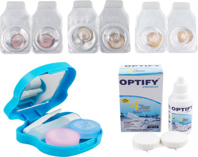 

Optify Combo Pack Monthly Color Contact Lens with Kit (Zero Power, Pink-Hazel-Honey, Pack of 3) Monthly Contact Lens(1, Pink-Hazel-Honey, Pack of 3)