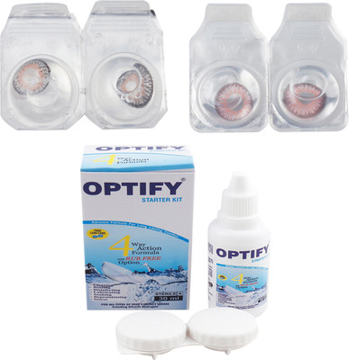 

Optify Combo Pack Monthly Color Contact Lens (Zero Power, Grey-Pink, Pack of 2) Monthly Contact Lens(1, Grey-Pink, Pack of 2)