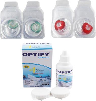

Optify Combo Pack Monthly Color Contact Lens (Zero Power, Green-Red , Pack of 2) Monthly Contact Lens(1, Green-Red, Pack of 2)