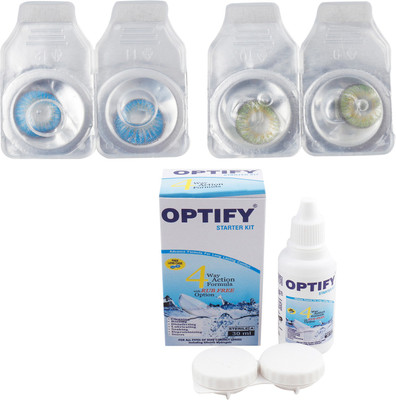 

Optify Combo Pack Monthly Color Contact Lens (Zero Power, Aquablue-Green, Pack of 2) Monthly Contact Lens(1, Aquablue-Green, Pack of 2)