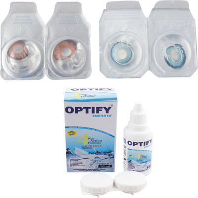 

Optify Combo Pack Monthly Color Contact Lens (Zero Power, Hazel-Aqua , Pack of 2) Monthly Contact Lens(1, Hazel-Aqua, Pack of 2)