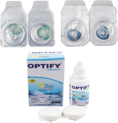 

Optify Combo Pack Monthly Color Contact Lens (Zero Power, Green-Dark Blue, Pack of 2) Monthly Contact Lens(1, Green-Dark Blue, Pack of 2)