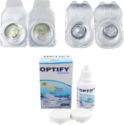 

Optify Combo Pack Monthly Color Contact Lens (Zero Power, Dark Green-Sea Blue , Pack of 2) Monthly Contact Lens(1, Dark Green-Sea Blue, Pack of 2)