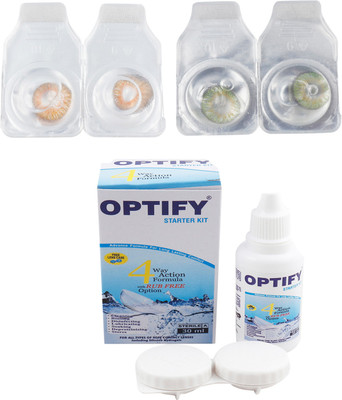 

Optify Combo Pack Monthly Color Contact Lens (Zero Power, Honey-Green, Pack of 2) Monthly Contact Lens(1, Honey-Green, Pack of 2)