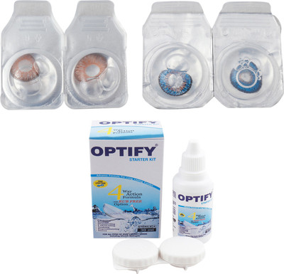 

Optify Combo Pack Monthly Color Contact Lens (Zero Power, Hazel-Blue , Pack of 2) Monthly Contact Lens(1, Hazel-Blue, Pack of 2)