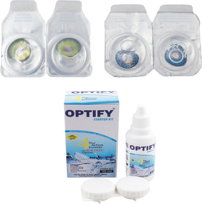 

Optify Combo Pack Monthly Color Contact Lens (Zero Power, Dark Green-Blue , Pack of 2) Monthly Contact Lens(1, Dark Green-Blue, Pack of 2)