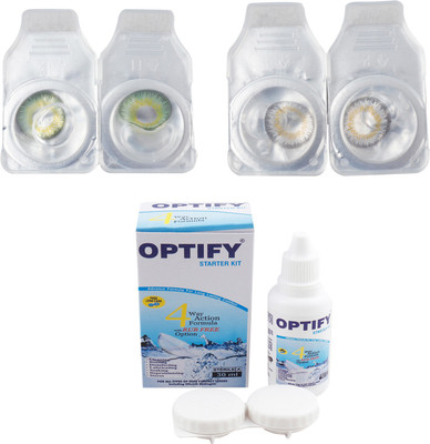 

Optify Combo Pack Monthly Color Contact Lens (Zero Power, Dark Green-Dark Grey, Pack of 2) Monthly Contact Lens(1, Dark Green-Dark Grey, Pack of 2)