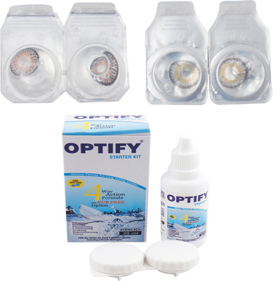 

Optify Combo Pack Monthly Color Contact Lens (Zero Power, Grey-Dark Grey, Pack of 2) Monthly Contact Lens(1, Grey-Dark Grey, Pack of 2)