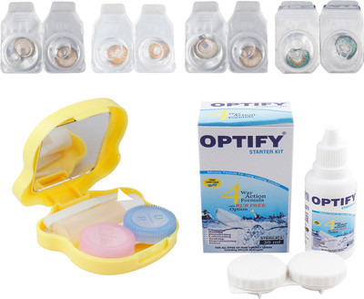 

Optify Combo Pack Monthly Color Contact Lens (Zero Power, Pure Hazel-Honey-Hazel-Tarquise, Pack of 4) Monthly Contact Lens(1, Pure Hazel-Honey-Hazel-Tarquise, Pack of 4)