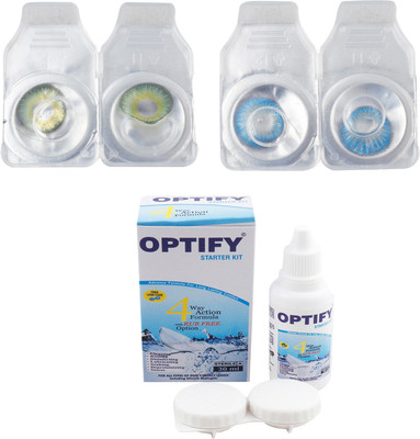 

Optify Combo Pack Monthly Color Contact Lens (Zero Power, Dark Geen-Blue , Pack of 2) Monthly Contact Lens(1, Dark Geen-Blue, Pack of 2)