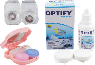 

Optify Monthly Color Contact Lens with Kit (Zero Power, Brown, Pack of 1) Monthly Contact Lens(1, Brown, Pack of 1)
