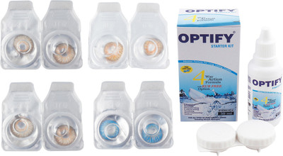 

Optify Combo Pack Monthly Color Contact Lens (Zero Power, Pure Hazel-Honey-Hazel-Aquablue, Pack of 4) Monthly Contact Lens(1, Pure Hazel-Honey-Hazel-Aquablue, Pack of 4)