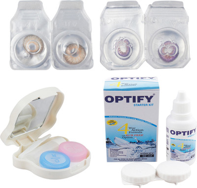 

Optify Combo Pack Monthly Color Contact Lens with Kit (Zero Power, Hazel-Voilet, Pack of 2) Monthly Contact Lens(1, Hazel-Voilet, Pack of 2)