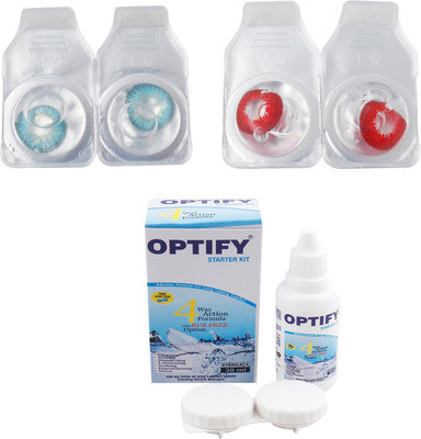 

Optify Combo Pack Monthly Color Contact Lens (Zero Power, Aqua-Red , Pack of 2) Monthly Contact Lens(1, Aqua-Red, Pack of 2)