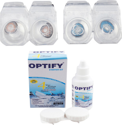 

Optify Combo Pack Monthly Color Contact Lens (Zero Power, Grey-Dark Blue, Pack of 2) Monthly Contact Lens(1, Grey-Dark Blue, Pack of 2)