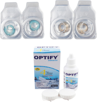 

Optify Combo Pack Monthly Color Contact Lens (Zero Power, Aqua-Honey , Pack of 2) Monthly Contact Lens(1, Aqua-Honey, Pack of 2)