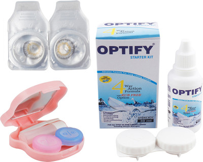 

Optify Monthly Color Contact Lens with Kit (Zero Power, Dark Grey, Pack of 1) Monthly Contact Lens(1, Dark Grey, Pack of 1)