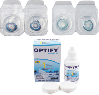 

Optify Combo Pack Monthly Color Contact Lens (Zero Power, Dark Blue-Aqua, Pack of 2) Monthly Contact Lens(1, Dark Blue-Aqua, Pack of 2)