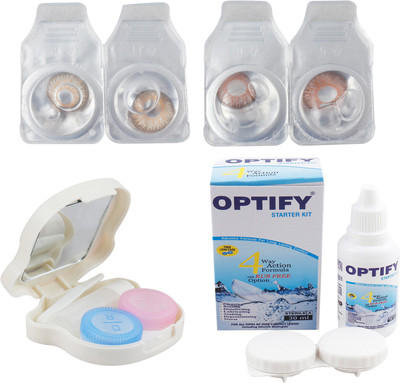 

Optify Combo Pack Monthly Color Contact Lens with Kit (Zero Power, Brown-Hazel, Pack of 2) Monthly Contact Lens(1, Brown-Hazel, Pack of 2)