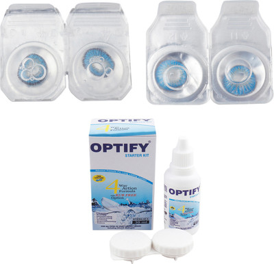 

Optify Combo Pack Monthly Color Contact Lens (Zero Power, Blue-Aquablue, Pack of 2) Monthly Contact Lens(1, Blue-Aquablue, Pack of 2)