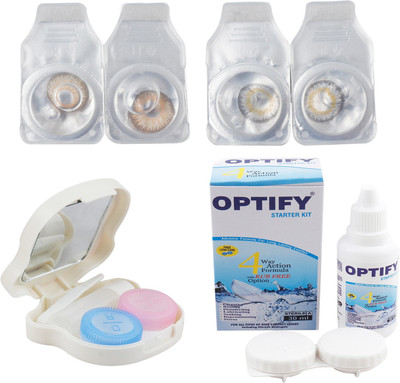 

Optify Combo Pack Monthly Color Contact Lens with Kit (Zero Power, Hazel-Dark Grey, Pack of 2) Monthly Contact Lens(1, Hazel-Dark Grey, Pack of 2)