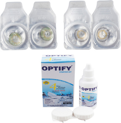 

Optify Combo Pack Monthly Color Contact Lens (Zero Power, Green-Grey, Pack of 2) Monthly Contact Lens(1, Green-Grey, Pack of 2)