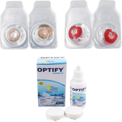 

Optify Combo Pack Monthly Color Contact Lens (Zero Power, Honey-Red , Pack of 2) Monthly Contact Lens(1, Honey-Red, Pack of 2)