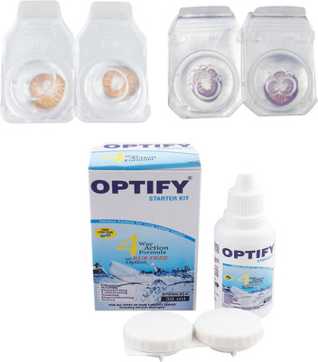 

Optify Combo Pack Monthly Color Contact Lens (Zero Power, Honey-Voilet, Pack of 2) Monthly Contact Lens(1, Honey-Voilet, Pack of 2)