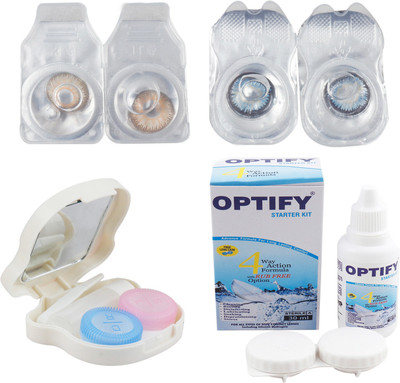 

Optify Combo Pack Monthly Color Contact Lens with Kit (Zero Power, Hazel-Sky Blue , Pack of 2) Monthly Contact Lens(1, Hazel-Sky Blue, Pack of 2)