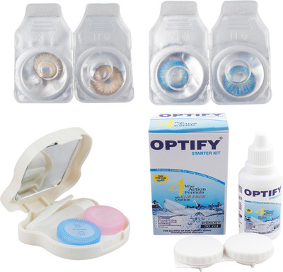 

Optify Combo Pack Monthly Color Contact Lens with Kit (Zero Power, Hazel-Aqua Blue, Pack of 2) Monthly Contact Lens(1, Hazel-Aqua Blue, Pack of 2)