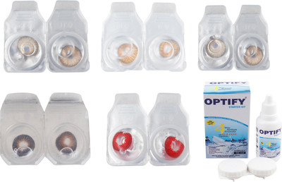 

Optify Combo Pack Monthly Color Contact Lens (Zero Power, Hazel-Honey-Gold-Brown-Red, Pack of 5) Monthly Contact Lens(1, Hazel-Honey-Gold-Brown-Red, Pack of 5)