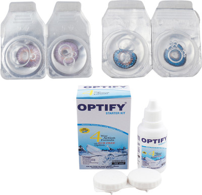 

Optify Combo Pack Monthly Color Contact Lens (Zero Power, Voilet-Dark Blue , Pack of 2) Monthly Contact Lens(1, Voilet-Dark Blue, Pack of 2)
