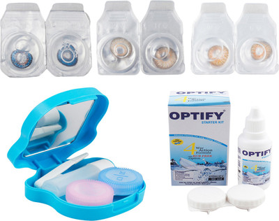 

Optify Combo Pack Monthly Color Contact Lens with Kit (Zero Power, Blue-Hazel-Honey, Pack of 3) Monthly Contact Lens(1, Blue-Hazel-Honey, Pack of 3)