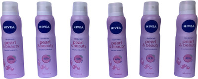 

Nivea PEARL & BEAUTY PACK OF 6 Body Spray - For Women(900 ml, Pack of 6)