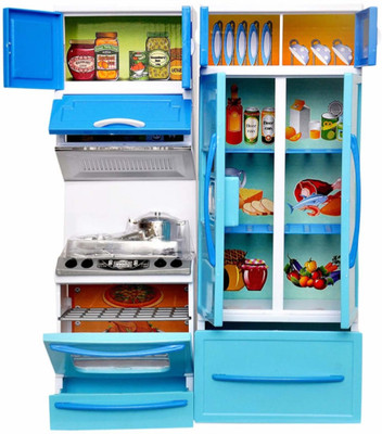 

SKILLPRIME Modern Kitchen for kid with Music and Light(Blue)