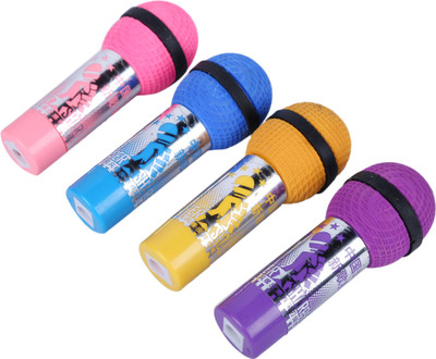 

AutoVHPR Set of 4 Mic Shaped Mix Color Eraser Sharpeners Non-Toxic Eraser(Multicolor)