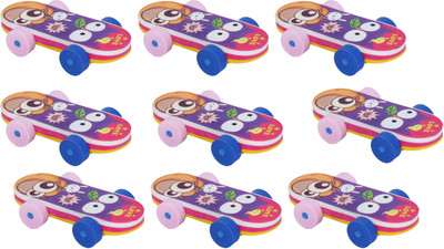 

AutoVHPR Set of 9 Skate Board Shaped Pencil Eraser for School Children Non-Toxic Eraser(Multicolor)