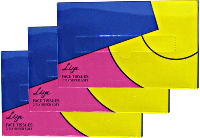 

Lisa Face Tissue Paper Packet - 50 pulls - 100 sheets - Set of 3 Boxes(Pack of 50)