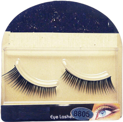 

sweetpea Black Natural Thick Long False Eyelashes with Adhesive (Set of 2 Pair) (8805)(Pack of 1)