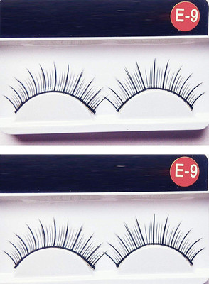 

deziine Hollywood YQE Imported Black Natural Thick Long False Eyelashes with Adhesive (Set of 2 Pair)(Pack of 2)