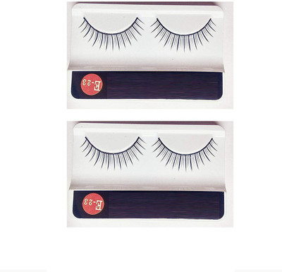 

sweetpea Hollywood Imported Black Natural Thick Long False Eyelashes with Adhesive (Set of 2 Pair)(Pack of 2)
