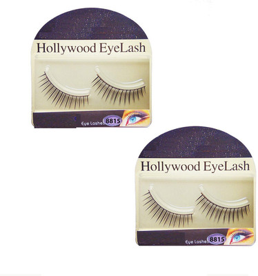 

sweetpea Black Natural Thick Long False Eyelashes with Adhesive (Set of 2 Pair) (8815)(Pack of 2)