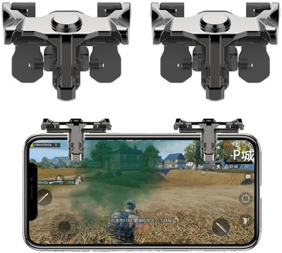 

Casadomani PUBG Mobile Controller Sensitive Shoot Aim Buttons with Additional Left and Right Probe Shooting Triggers for Games for Android iOS Gaming Accessory Kit(Black, For Android, iOS, Wii)