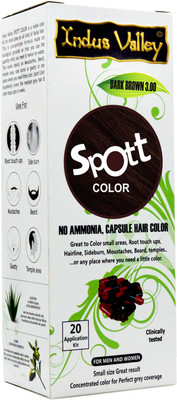 

Indus Valley Spott Hair Color - Dark Brown, No Ammonia Hair Color(Dark Brown 3.00)