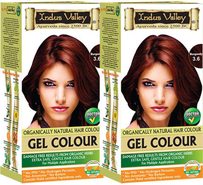 

Indus Valley Organically Natural Gel Burgundy 3.6 (Twin pack) Gentle Hair Color(Burgundy 3.6)