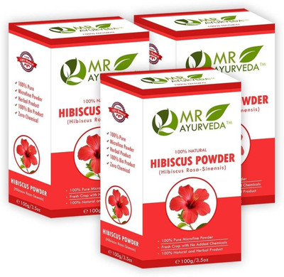 

MR Ayurveda 100% Natural Hibiscus Powder for Hair & Skin - Set of 3(300 g)