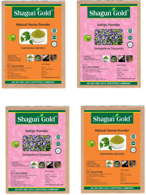 

shagun gold Pure Organic Natural Henna & Indigo Powder for permanent hair coloring 100gmX4(400 g)